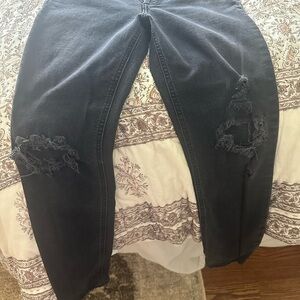 Agolde Black Distressed Skinny Jeans